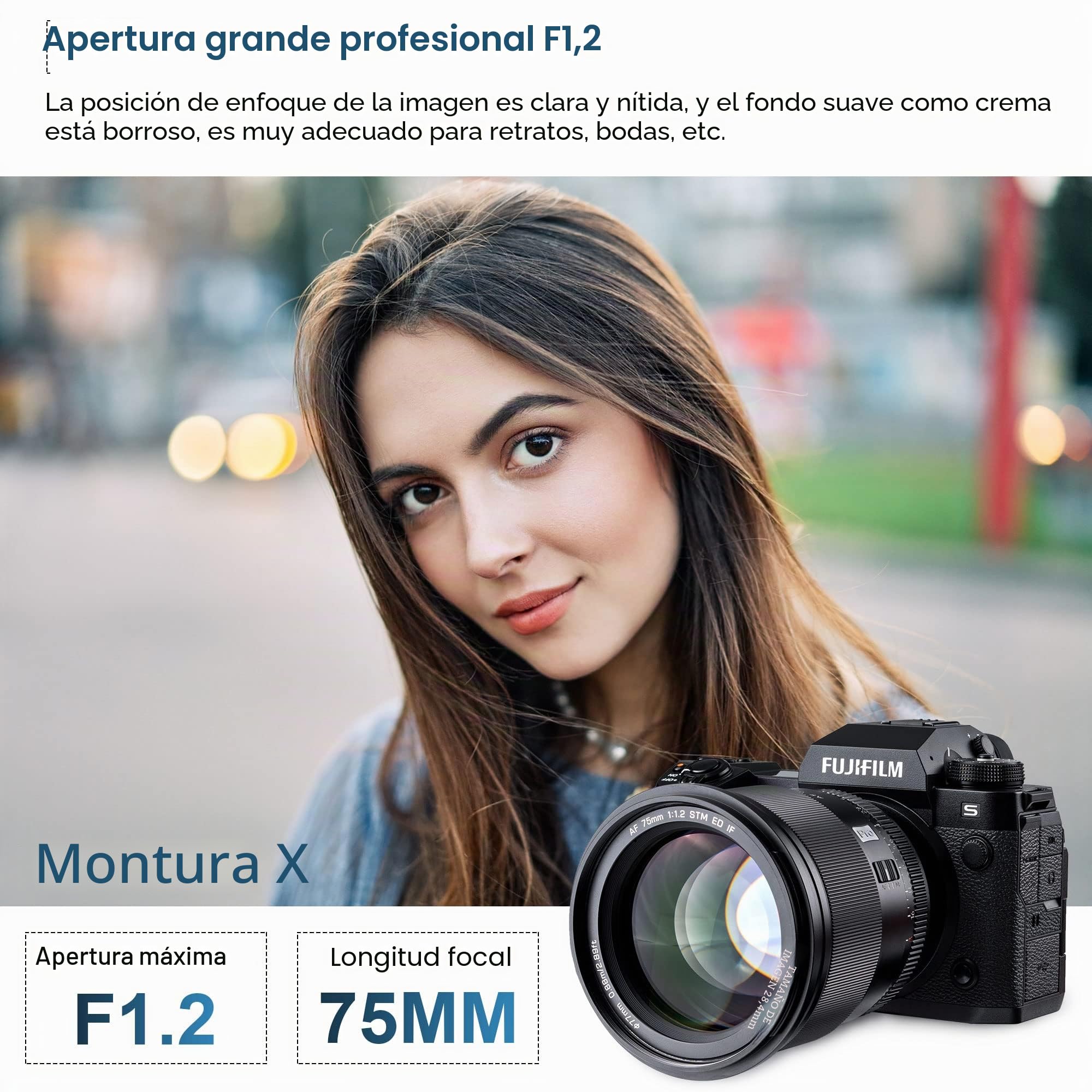VILTROX AF 75mm f/1.2 Pro XF Lente APS-C Gran Apertura para Fuji X
